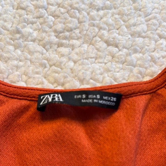 Zara Orange Cuff Sleeve Sundress - Picture 2 of 4